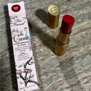 NIB DISCONTINUED Too Faced Coral Fire La Creme color drenched lip cream